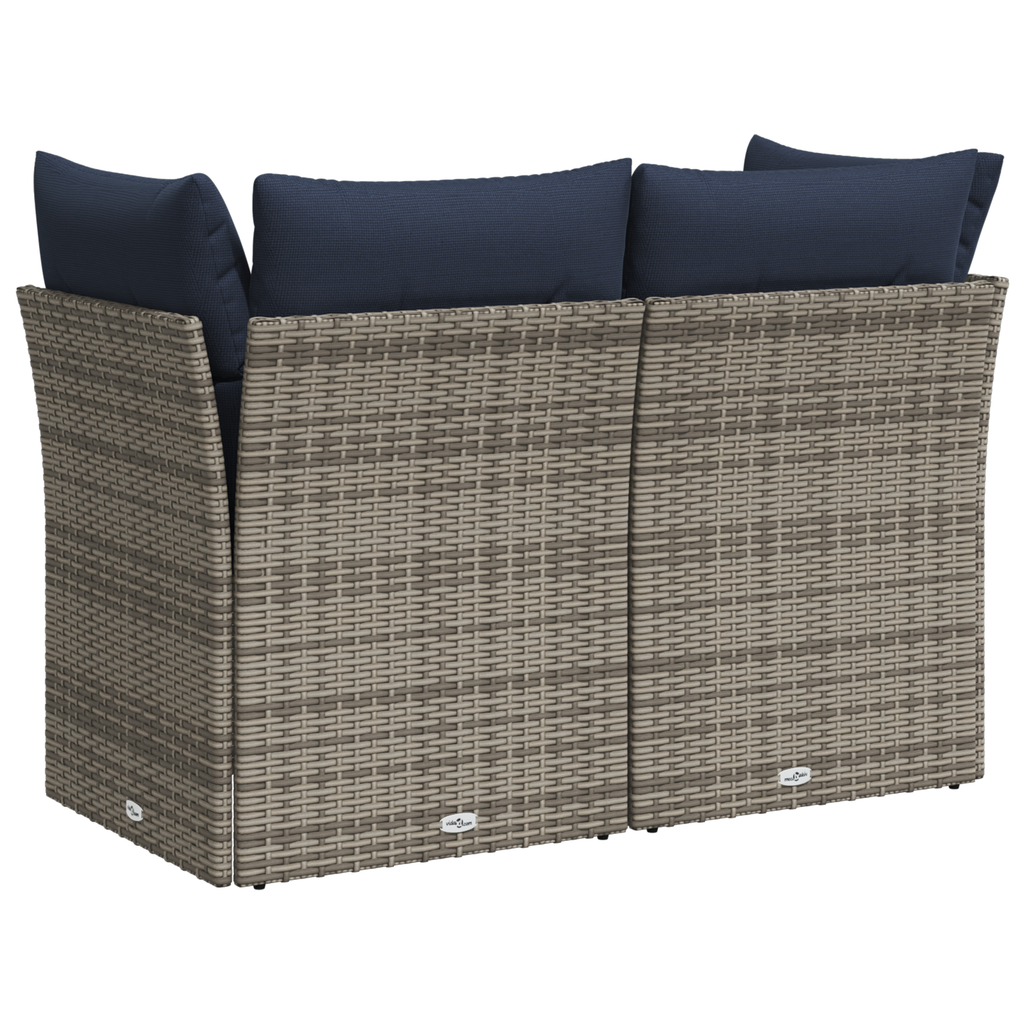vidaXL | Gartensofa | mit Kissen Grau 124 x 62 x 69cm Poly-Rattan
