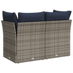 vidaXL | Gartensofa | mit Kissen Grau 124 x 62 x 69cm Poly-Rattan