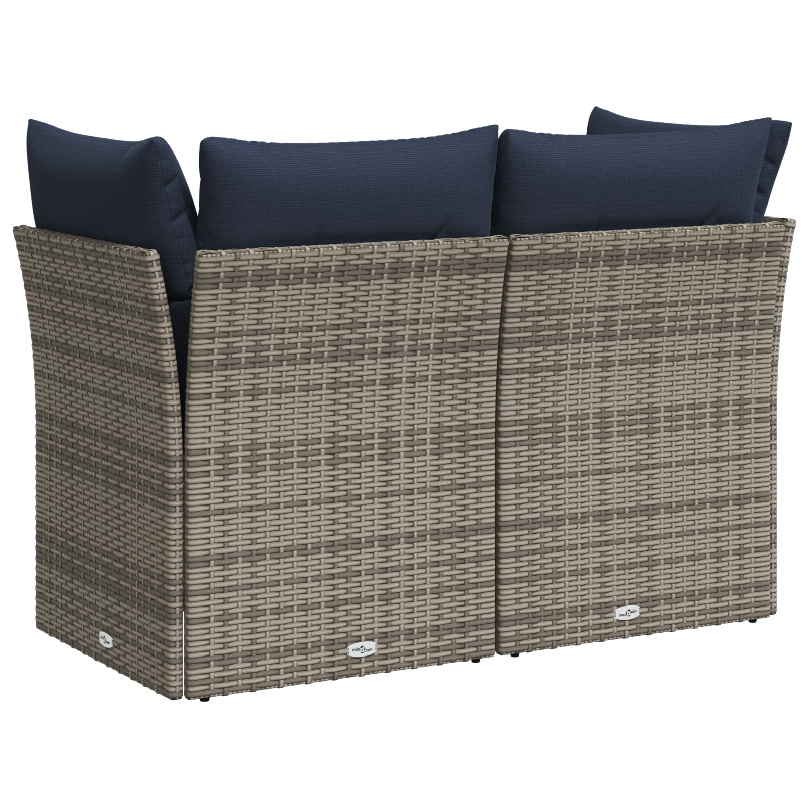 vidaXL | Gartensofa | mit Kissen Grau 124 x 62 x 69cm Poly-Rattan