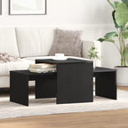 vidaXL Satztische Schwarz Eichen-Optik 100 x 48 x 40 cm Holzwerkstoff