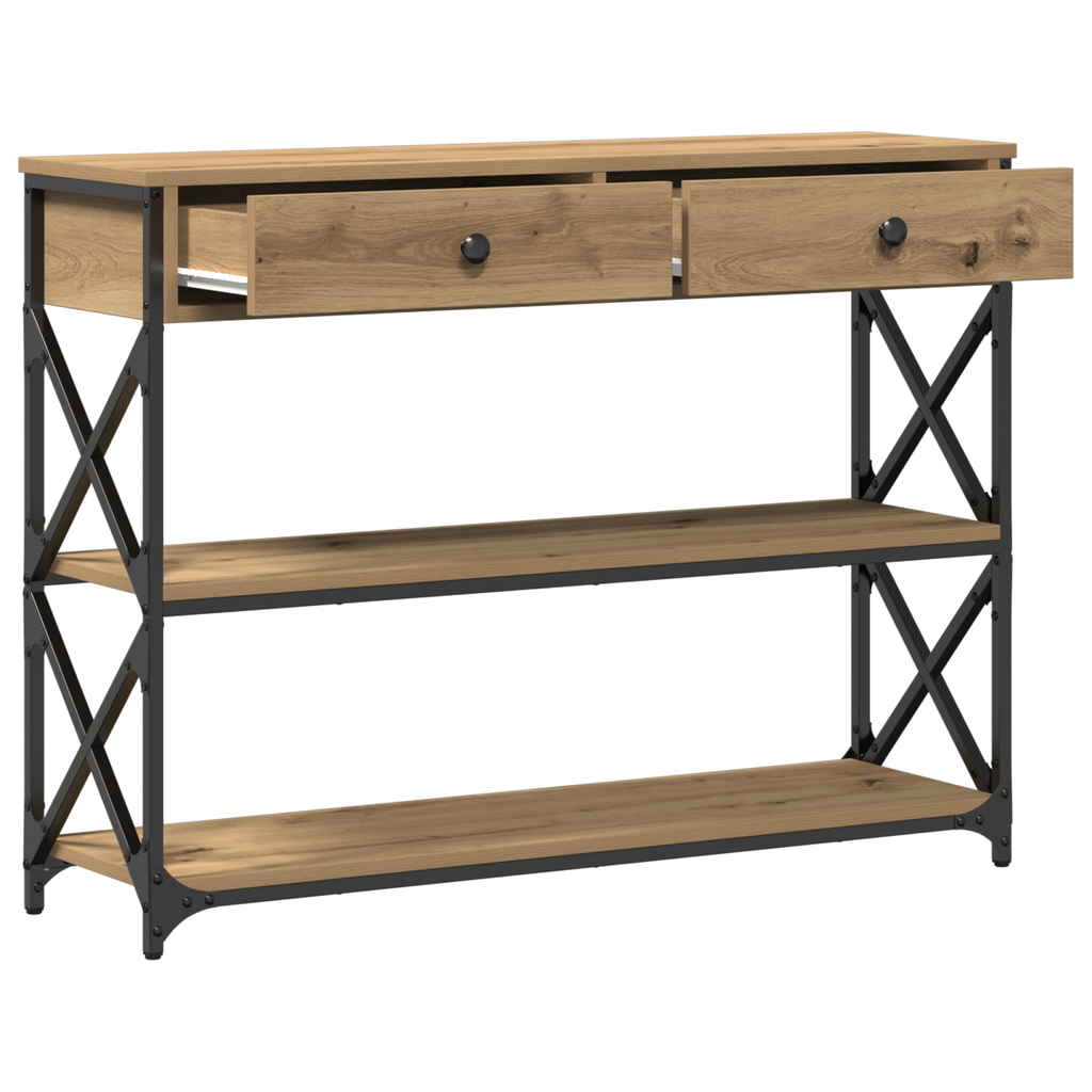 vidaXL Konsole Tisch mit Schubladen Artisan-Eiche 100 x 28 x 75 cm