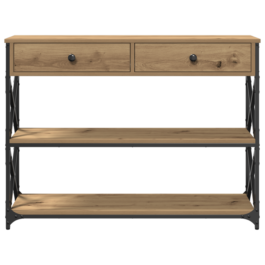 vidaXL Konsole Tisch mit Schubladen Artisan-Eiche 100 x 28 x 75 cm