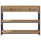 vidaXL Konsole Tisch mit Schubladen Artisan-Eiche 100 x 28 x 75 cm