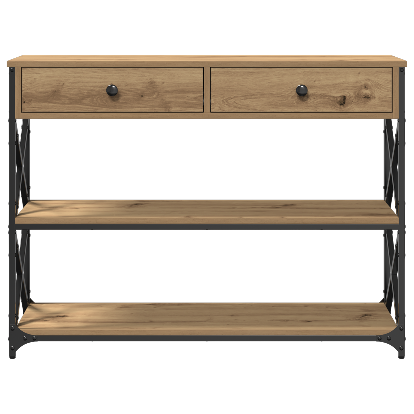 vidaXL Konsole Tisch mit Schubladen Artisan-Eiche 100 x 28 x 75 cm